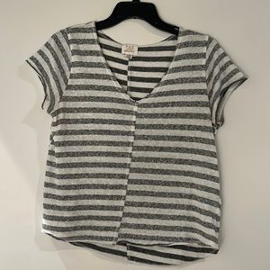 Project Social T Gray/White Stripe T-Shirt, size S
